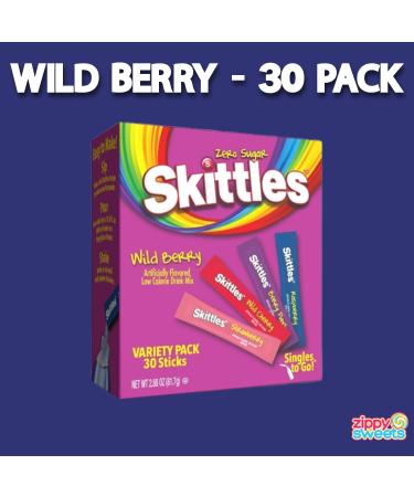 ZippySweets - Water Enhancer Sugar Free Variety Pack Drink Packets - 12 Flavours 90 Packets Total - Tastes Like Your Favourite Candy - Original Tropical & Wild Berry Water Flavour Packets - Buy Online on GoSupps.com