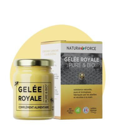 NATURA FORCE - 100g de Gel e Royale Bio - Gel e Royale 100% Pure - Compl ment Alimentaire Naturel & Bio - nergie Immunit et Vitalit - Riche en Vitamine B - Le pot - Lot de 1 300 g (Lot de 1)