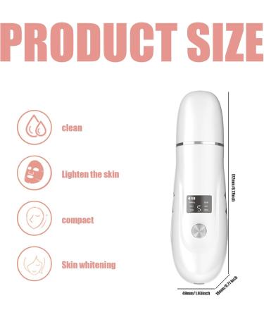 Skin Scrubber 4 in 1 600mAh LED Facial Spatula for Pore Cleaner with Curved Blade Removing Blackhead USB Rechargeable Skin Care Portable Pore Extractor (White) Face Scraper Tool - Buy Online on GoSupps.com