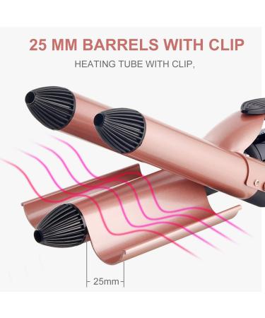 Jaeton 3 Barrel Curling Iron - 25mm Ceramic Curlers for Waves - Quick Heating & UK Plug - Perfect for Long/Short Hair - Buy Online on GoSupps.com