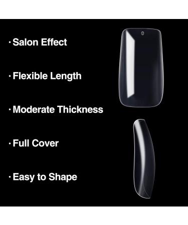 500 Pieces Acrylic Artificial Nails - Transparent False Art Nail Tips for Women - Gel Nail Enhancements - Buy Online on GoSupps.com