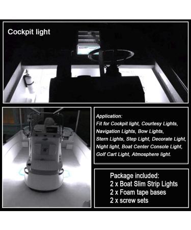 Shangyuan LED Interior Boat Lights - Utility Slim Strip Bar Light (Pack of 2) - White Navigation/Cockpit/Courtesy Lighting - Buy Online on GoSupps.com
