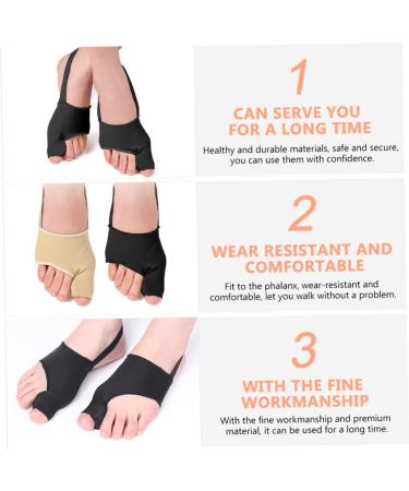 Big Bunion Relief Orthopedic Correctors - 1 Pair Black Isolation Separators & Cover for Bunions, Hammer Toe, and Thumb - Foot Splint for Pain Relief - 9.8x7cm - Buy Online on GoSupps.com