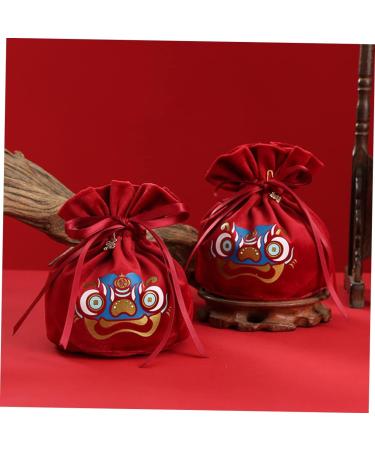 HOMSFOU 2pcs Candy Bag Packaging Bag Wedding Candy Bags Candy Bags for Wedding Decorative Candy Pouches Drawstring Candy Bags Gift Bags Wedding Decor Portable Candy Pouch Festival Supply Red 15x12cm - Buy Online on GoSupps.com