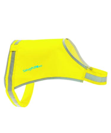 SafetyPUP XD Lite Dog Vest. Coverage to Mid Back. Reflective Hi Visibility Fluorescent Yellow Fabric Helps to Keep Them in Sight and Safe On and Off Leash. Large Yellow