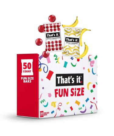 Thats It. Fun Size Fruit Bars Variety Pack(50 Pieces 10g Each) With Apples  Bananas Apples  Cranberries Non-GMO Paleo and Kosher Friendly Gluten Free Breakfast Snacks - Buy Online on GoSupps.com