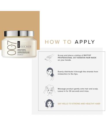 Biotop Professional 007 Keratin Hair Mask 18.6 fl oz - Intensive Treatment for Very Damaged Hair - Buy Online on GoSupps.com