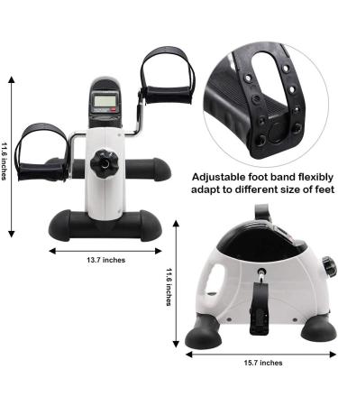 Hausse Portable Exercise Pedal Bike - Mini Peddler for Legs and Arms with LCD Display (White) - Buy Online on GoSupps.com