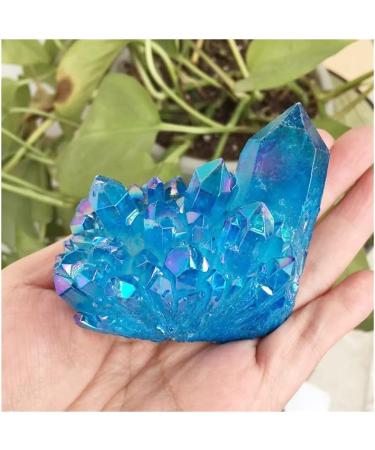 Natural Crystal Rough Crystal Natural Blue Angel Aura Crystal Cluster Electroplating Titanium Coating Quartz Cluster Stone (Size : 120-140g) - Buy Online on GoSupps.com