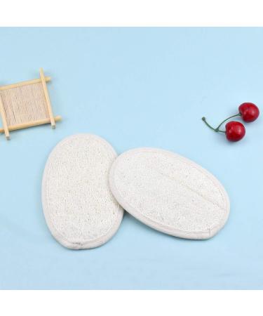 Jinlaili Exfoliating Loofah Pads - Shower Body Scrubber with Non-slip Hand Strap - Natural Luffa and Terry Cloth Material - Beige - Buy Online on GoSupps.com