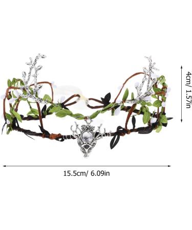Cabilock Bridal Green Leaf Crown Fairy Flower Leaf Headband Woodland Elf Headpiece Bohemian Headpiece Photo Prop for Women Girls Wedding Cosplay Accessories - Buy Online on GoSupps.com