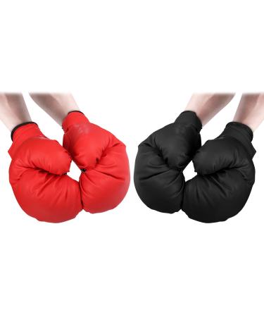 Boxing Gloves for Men and Women, 2 Pair Adult Boxing Gloves, Punching Gloves, Professional Training & Sparring Kick Boxing Gloves Training Glove Set Punching Bag Mitts, Black+Red, 2 Pair