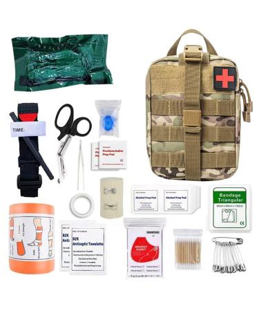 MineUp first aid set outdoor 46 pieces first aid trauma set survival set first aid kit first aid kit military medical bag for camping hunting hiking at home car and adventure yellow - Buy Online on GoSupps.com