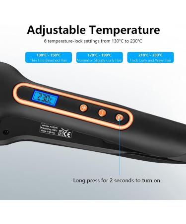 Basuwell Digital Hair Straightener | 6-Speed Temperature Control Flat Iron for Thick Hair | Salon-Grade Ceramic Styler with Fast Heating | UK Plug | Black - Buy Online on GoSupps.com