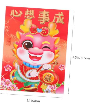 ABOOFAN 60pcs New Year Red Envelopes Money Gift Cash Packets Wedding Red Envelopes 2024 Dragon Year Red Packet Red Money Bag Li Xi Red Gifts Dragon Year Envelope Card Personality Paper - Buy Online on GoSupps.com