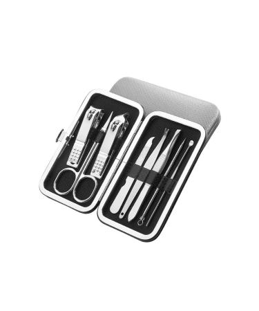 Nail Clipper Set 8-Piece Nail Clippers Set Adult Stainless Steel Nail Clippers Pedicure Kit Nail File Nail Clippers Manicure Beauty Kit Nail Clipper Kit (Color : Gris)