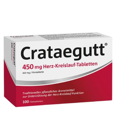 CRATAEGUT 450 mg cardiovascular tablets |100 tablets |Vegetable medicines to support the heart circulation function |Heating thorn high dose |Strengthening for the heart and circulation 100 pieces (1 pack)