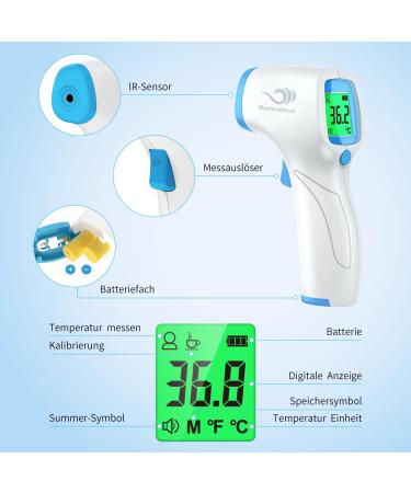 BERKEMED Contactless Infrared Thermometer - Baby Child & Adult Fever Measurement - Accurate LCD Display Fast Results Digital Thermometer - Buy Online on GoSupps.com