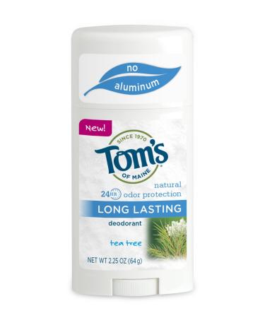 Tom's of Maine  Natural Long Lasting Aluminum Free Deodorant - Tea Tree  2.25 Ounce Tea Tree 2.25 Ounce (Pack of 1)