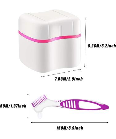 Denture Bath Case with Denture Cleaner Brush Denture Toothbrush Denture Cup Denture Box Bath Denture Container with Basket Denture Holder Denture Brush Retainer for Travel Retainer Cleaning (Red) - Buy Online on GoSupps.com
