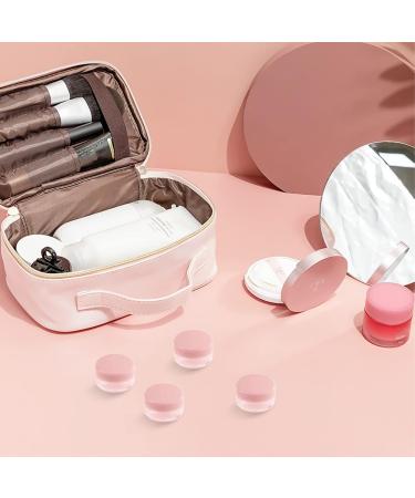 Flintronic Plastic Cosmetic Jar*64 Transparent & Visible Sample Container Jar Screw Cap Bottle with Sticker & Small Spoon Suitable for Cosmetic/cream/gel/paste/beads/mineral Items(Orange Pink) 64pcs Orange Pink - Buy Online on GoSupps.com