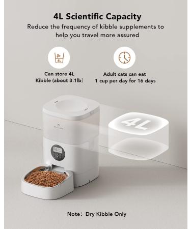PETLIBRO Automatic Cat Feeder - WiFi Smart Food Dispenser with Stainless Steel Bowl - Up to 10 Meals Per Day - 10s Voice Recorder - 4L/6L - Buy Online on GoSupps.com