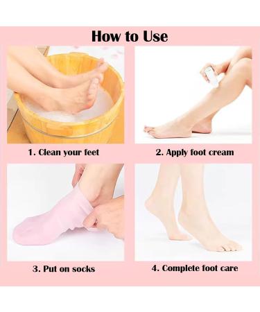 3 Pairs Silicone Socks for Women Silicone Socks for Cracked Feet Women Foot Spa Pedicure Silicone Socks Softening Dry Cracked Feet Rough Skins Protective Gel Socks(Pink) - Buy Online on GoSupps.com