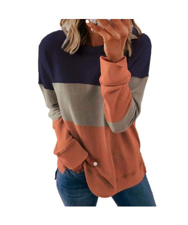 Quarter Zip Pullover Women Fashion Fall Tops Long Sleeve Tee Shirts Dressy Going Out Blouses Lapel Funny Graphic Tee Medium Blue 1/4 Zip Pullover Women