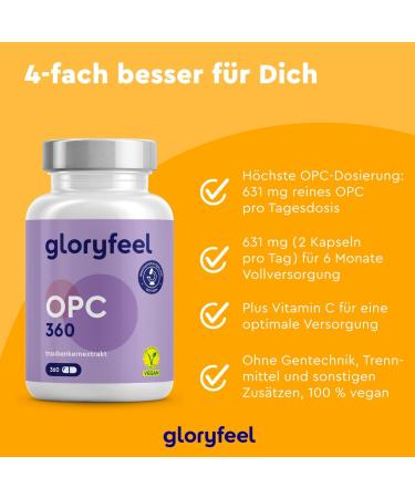 OPC Grape Seed Extract 360 Capsules | 1052mg + Vitamin C | 6-Month Supply | Vegan | Lab Tested | Original French Grapes - Buy Now in Germany - Buy Online on GoSupps.com