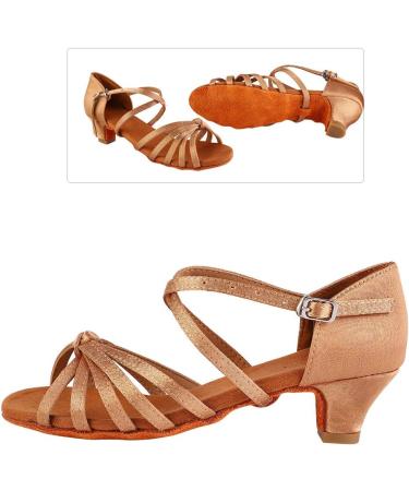 Soft Comfortable Latin Dance Shoes for Kids & Girls - 4 cm Heel Light Brown Size 30 EU | Fashionable & Durable - Buy Online on GoSupps.com