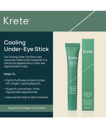KRETE Cooling Under-Eye Stick | Remove Dark Circles & Puffiness | Vegan Cruelty-Free Liposomal Caffeine & Tripeptide-5 | 0.5oz - Buy Online on GoSupps.com