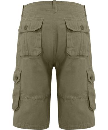 Men's Cargo Hiking Shorts - 7 Stretch Water Resistant Quick Dry Tactical Shorts | Green, Size 33 - Buy Online on GoSupps.com