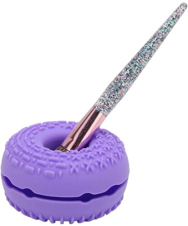 Makeup Brush Cleaning Bowl Silicone Gradual Change Textures Cosmetic Brush Cleaner for Blush Powder Brushes (Purple) - Buy Online on GoSupps.com
