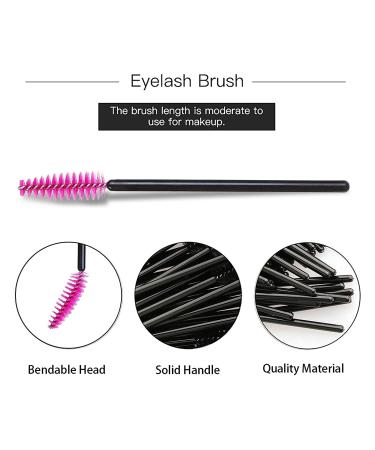 200Pcs Disposable Eyelash Wands Mascara Brushes - Rose Red Makeup Applicator - Buy Online on GoSupps.com