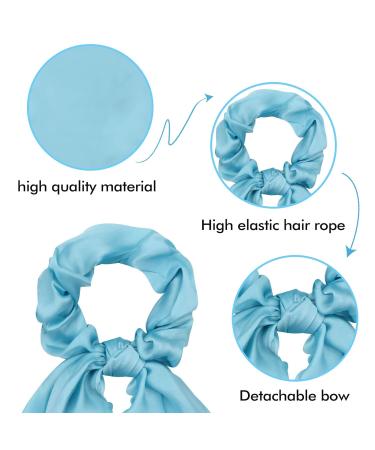 12 Pack Colorful Satin Hair Bows Scrunchies for Girls - Hair Ties Ponytail Holders for Thick Hair - Elastic Hairbands Accessories for Women - Buy Online on GoSupps.com