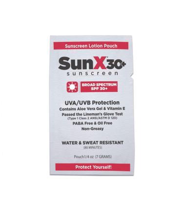 CoreTeX 91664 SunX Sunscreen Lotion Pouch SPF 30 0.25 .25 O White (Pack of 100)
