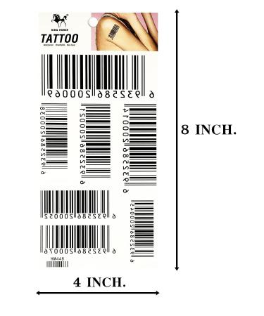ONCEX Waterproof Black Bar Code Temporary Tattoo | Body Art Sticker | 8X4 Inch - Buy Online on GoSupps.com