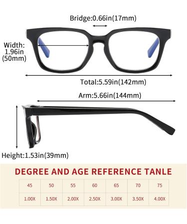 Suertree 3 Pack Reading Glasses with Blue Light Filter - Stylish Anti-Blue Visual Aid for Men & Women - 2.5x Magnification Quality Spring Hinge BM671 - Buy Online on GoSupps.com