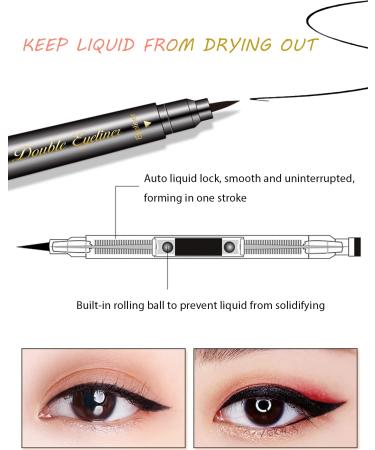Enfuntins Eyeliner Stamp Set - 6 Pcs Double-Ended Liquid Eye Liner Pen, Waterproof & Smudge-Proof, Long-Lasting Tattoo Eye Makeup with Winged, Smiley, Star, Moon, Heart, and Flower Designs - Buy Online on GoSupps.com