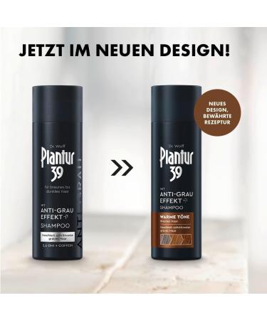  Plantur 39 Plantur 39 Anti-Gray Shampoo 200ml - For warm tones and brown hair - Gradually covers gray hair without coloring - Caffeine shampoo for women with strong hair - Buy Online on GoSupps.com