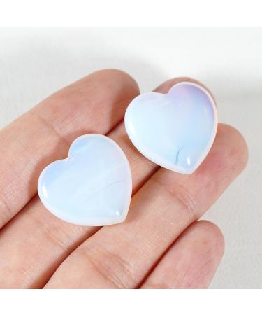 Soulnioi Opal Crystal Heart Stone Mini Love Pocket Stone - 2Pcs 20mm Tumbled Worry Stone for Reiki Meditation Therapy and Stress Relief - Buy Online on GoSupps.com