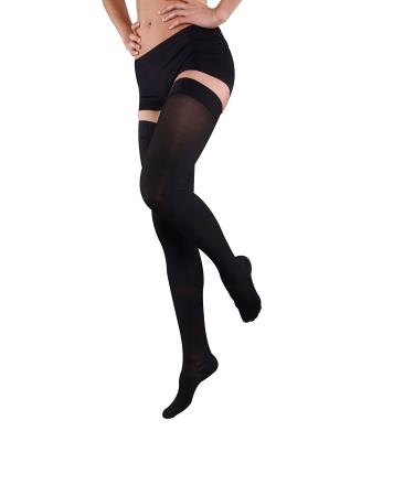 pair of compression stockings thigh highs AG support stockings class 3 closed toe (3 black) 3 black