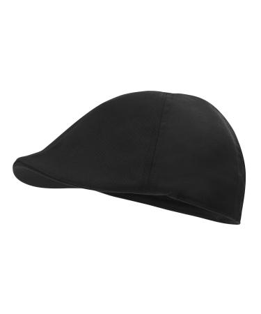 JANGOUL Men's Cotton Twill Flat Cap Ivy Gatsby Newsboy Hunting Hats Black Large-X-Large