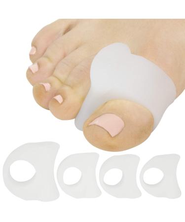 ViveSole Toe Spacers (4 Pack) - Separators for Overlapping Toes - Pinky Protector for Bunion - Hammer Toe Corrector Straightener for Hallux Valgus - Alignment Tool Orthotics for Realign Crooked Toe