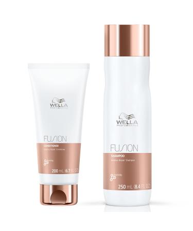 Wella Professionals Fusion Intense Repair Professional hair care with amino acids for stressed and brittle hair repairs immediately and bends hair breakage in front of shampoo 250ml & conditioner 200ml