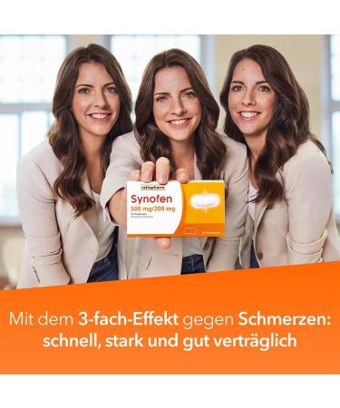Synofen from Ratiopharm - Fast & Strong Pain Relief with Paracetamol & Ibuprofen | 10 Film Tablets for Effective Tolerance - Buy Online on GoSupps.com
