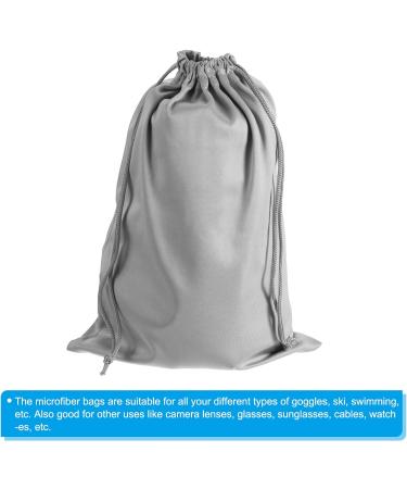 Lightweight Gray Microfiber Ski Goggle Bag - Protective Storage Sleeve with Drawstring Pouch - Buy Online on GoSupps.com