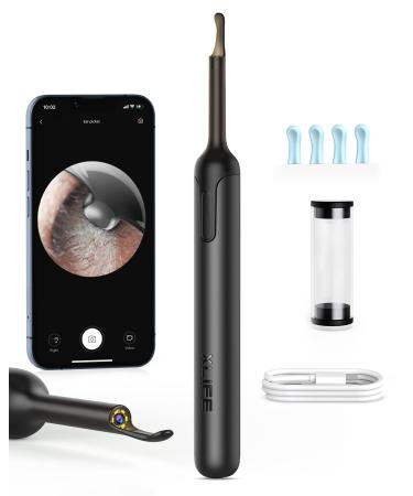 Ear Wax Removal, Bebird Ear Wax Removal Tool with 1080P Ear Camera,Earwax Removal Kit with Light,Ear Cleaner Built-in WiFi with 4 Soft Silicone Ear Scoops,Ear Cleaner for iOS & Android (Black)