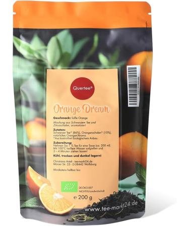  Quertee Quertee Organic Black Tea Orange Dream - Sweet orange flavor for moments of pure pleasure and for the senses - 200g of loose organic black tea (200g) - Buy Online on GoSupps.com