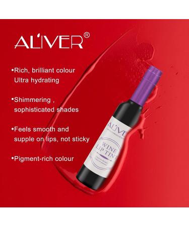 ALIVER Wine Lip Tint Set - 6 Waterproof Long Lasting Stains, Non-Stick Cup Gloss, Light Color - Buy Online on GoSupps.com
